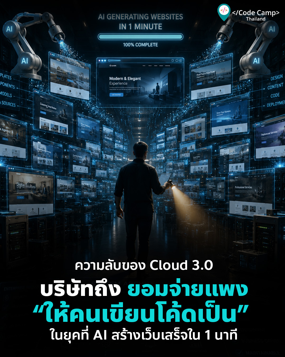 ความลับของ Cloud 3.0: ทำไมบริษัทถึงยอมจ่ายแพงให้ “คนเขียนโค้ด Custom” ในยุคที่ AI สร้างเว็บเสร็จใน 1 นาที?